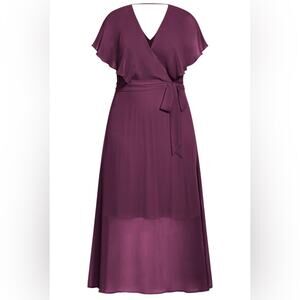 City Chic Trendy Plus Size Softly Tied V-neck Dress - size 16